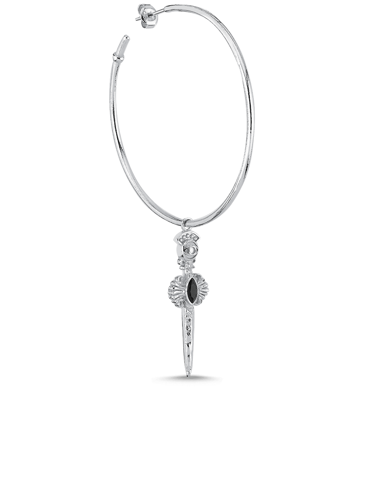 Bodhita - Espada Silver Earrings - w/Grande Hoop