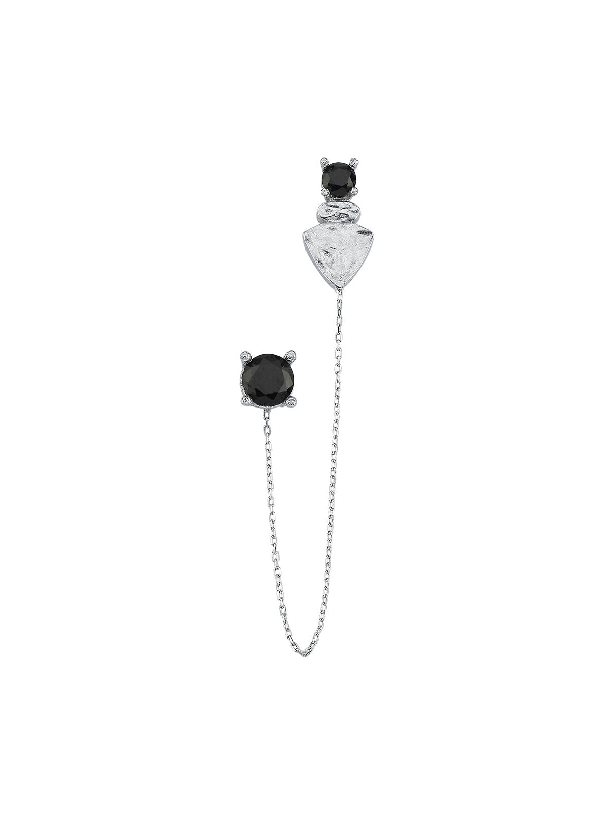 Bodhita - Nadia Black Due Silver Earrings