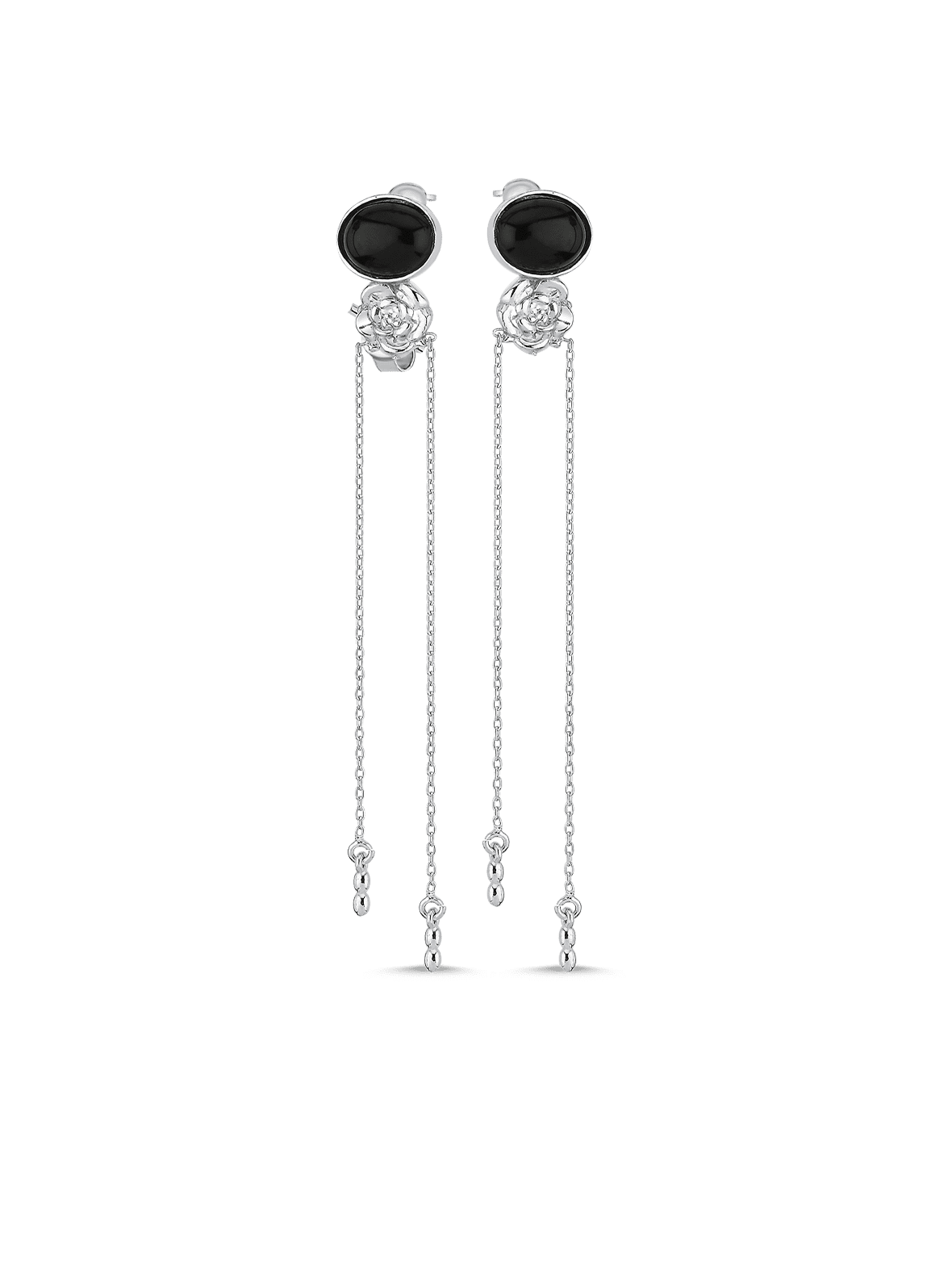 Bodhita - Mystica Black Silver Earrings